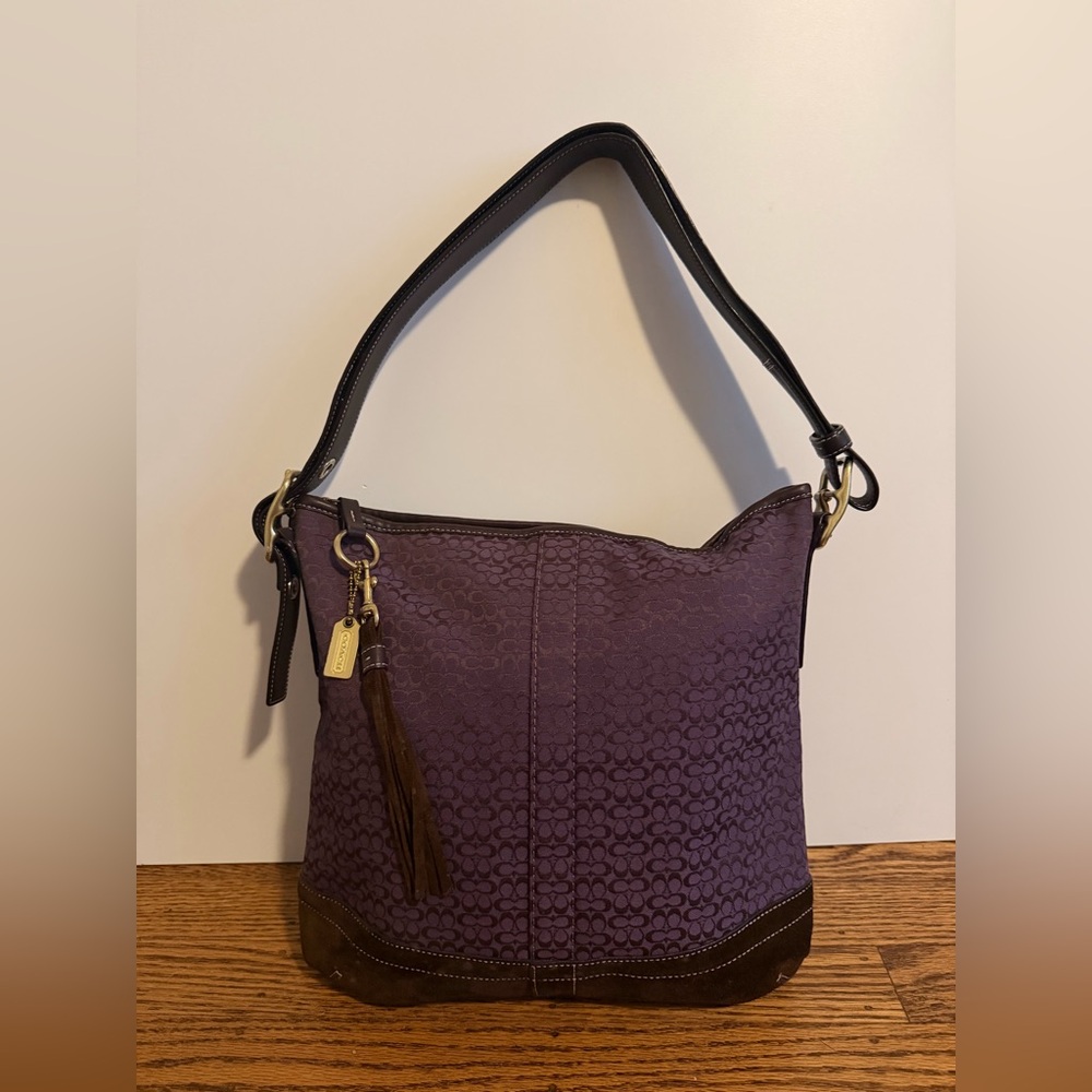 Coach Signature plum jacquard vintage cross body bag Y2K vintage